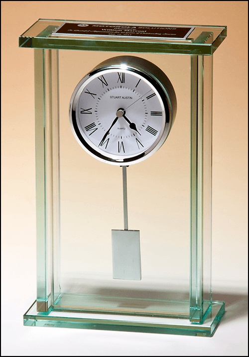 Large Glass Pendulum Clock BC1012 Executive Awards
