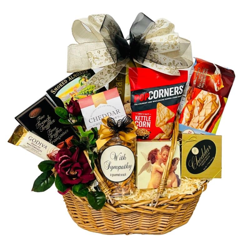 With Sympathy Gift Basket Executive Baskets
