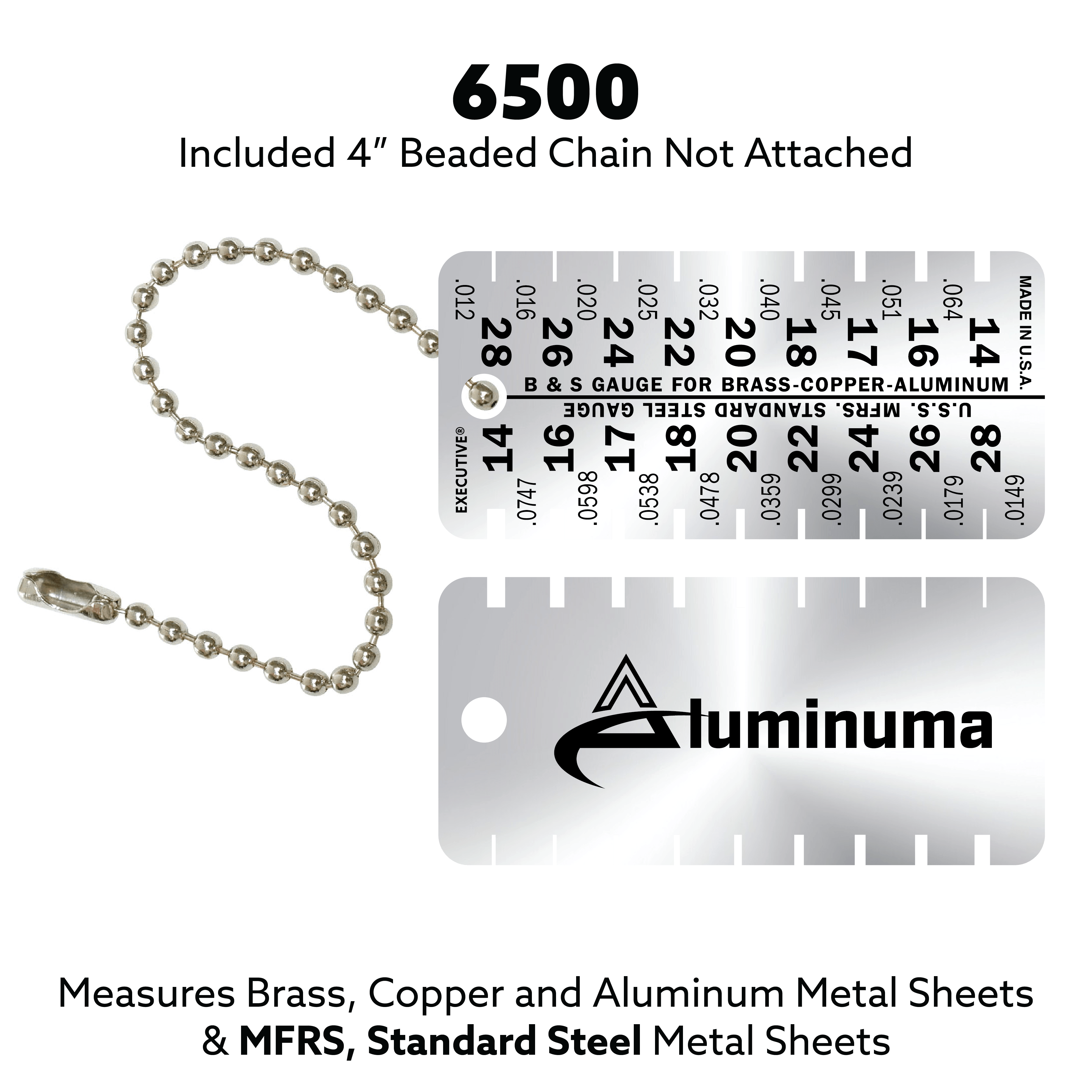 6500 Metal Thickness Gauge MFRS, Standard Steel Executive Line