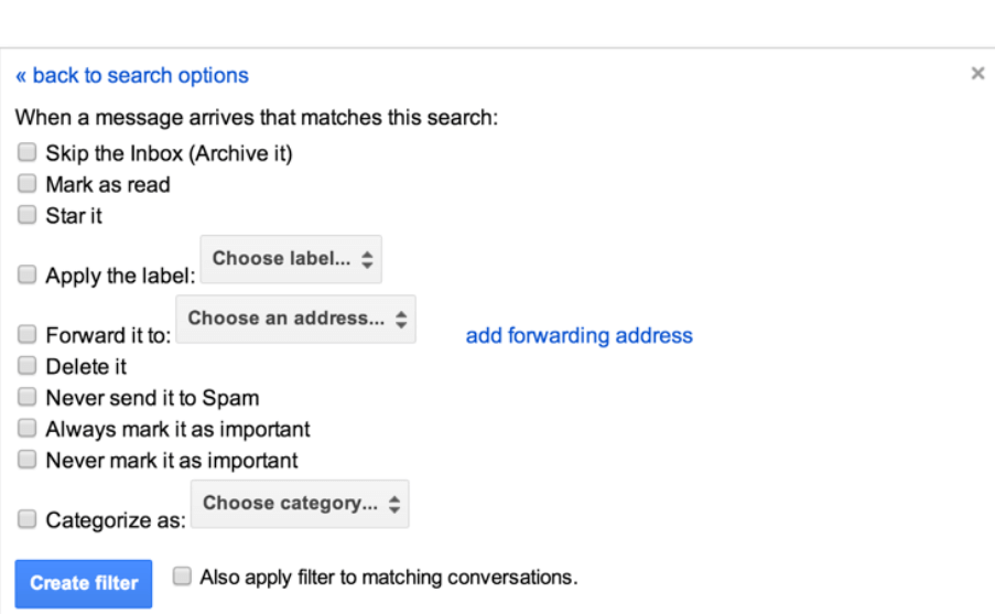 Gmail Filter Rules