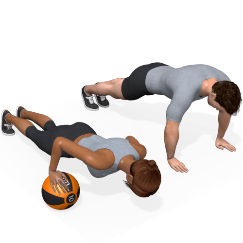 Medicine Ball Pushup And Roll Through Sideways 1 Video Exercise Guide