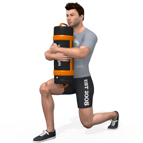 Sandbag Bear Hug Reverse Lunge Video Exercise Guide