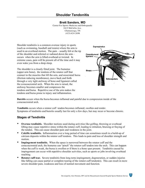 Exercises Shoulder Tendonitis Center For Sports Medicine(03)