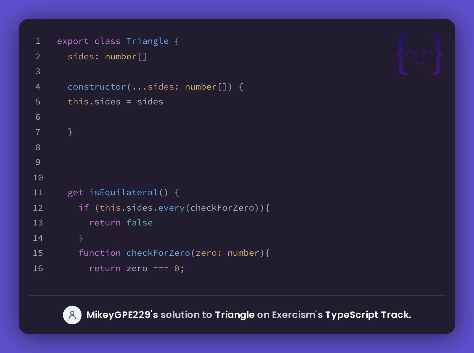 MikeyGPE229's solution for Triangle in TypeScript on Exercism