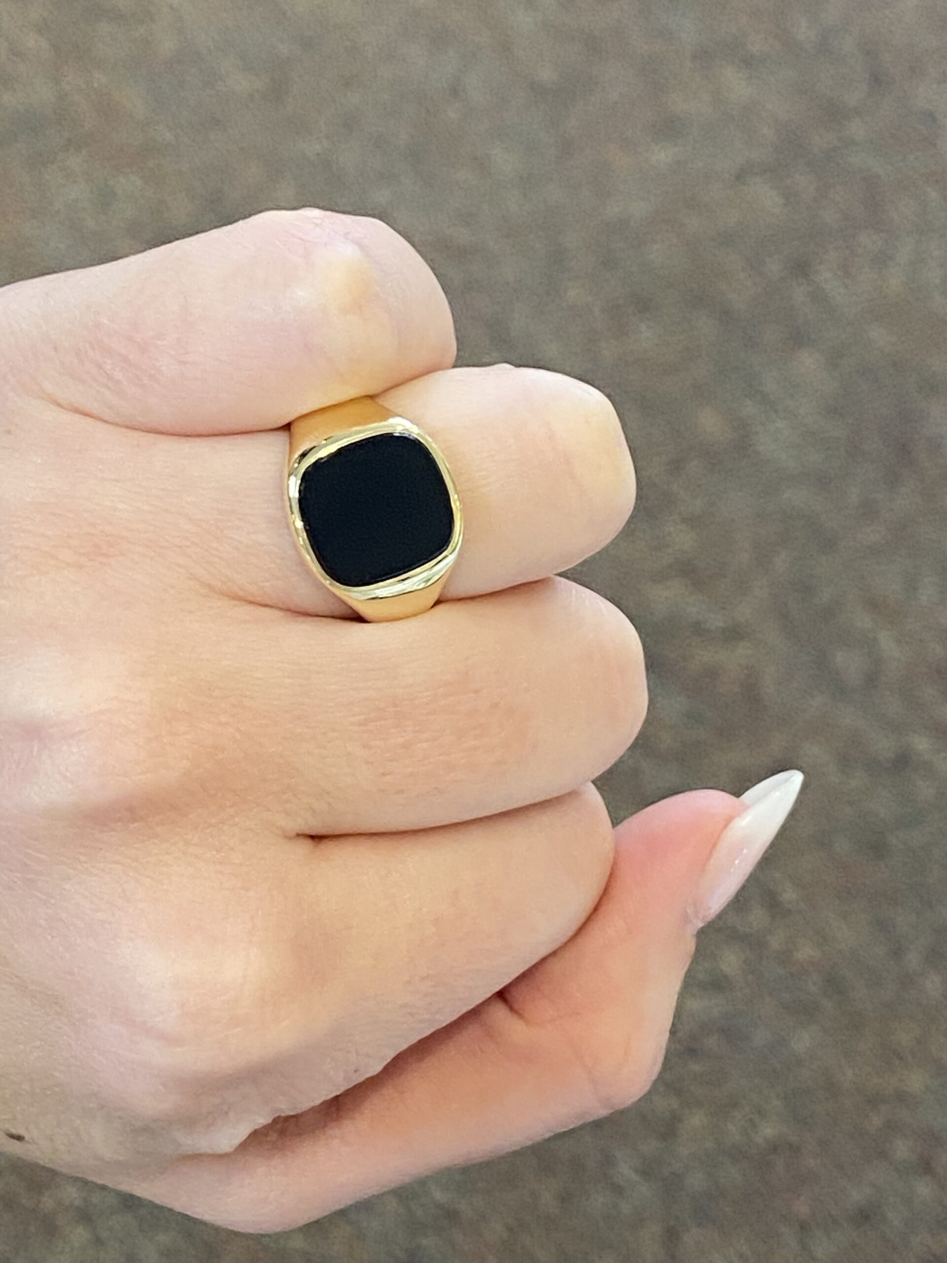18k Yellow Gold Genuine Onyx Ring Exeter Jewelers