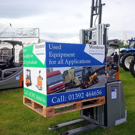Show / Exhibition signage for Exeter based Westexe Forklifts Nettl of