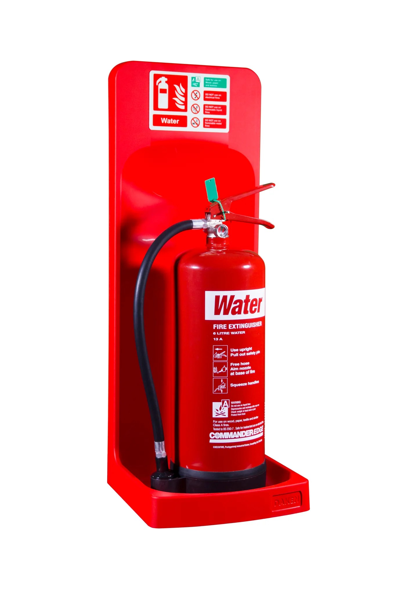 Single Extinguisher Stand Co2 or Water Red Exeter Fire Extinguishers