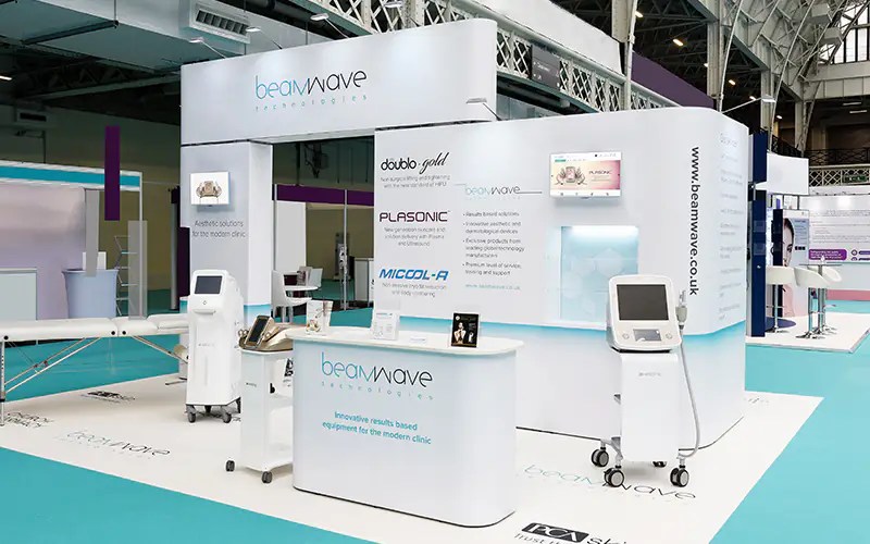 Clean and bright 6x5m display for Order Line Exhibition Stand Ideas