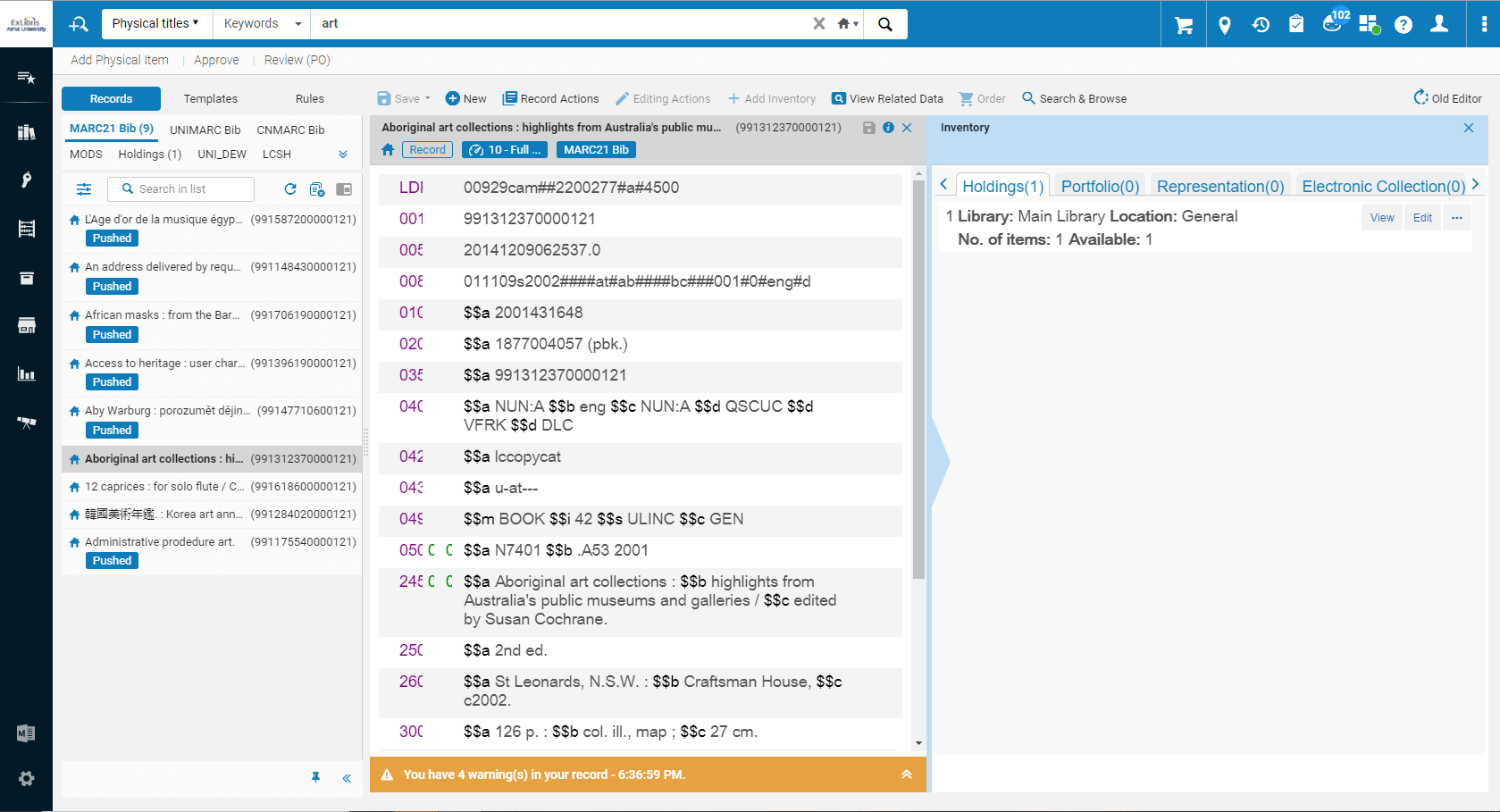 Library Services Platform Alma Ex Libris