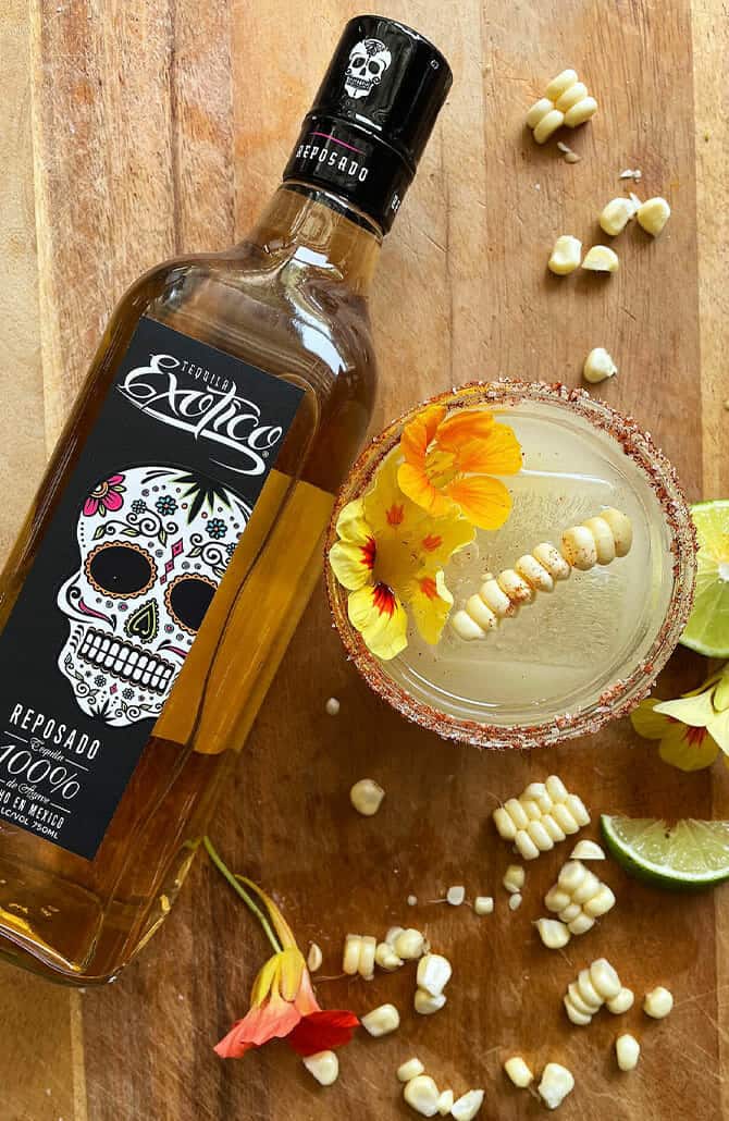 Mexican Grilled Corn Margarita Exotico Tequila