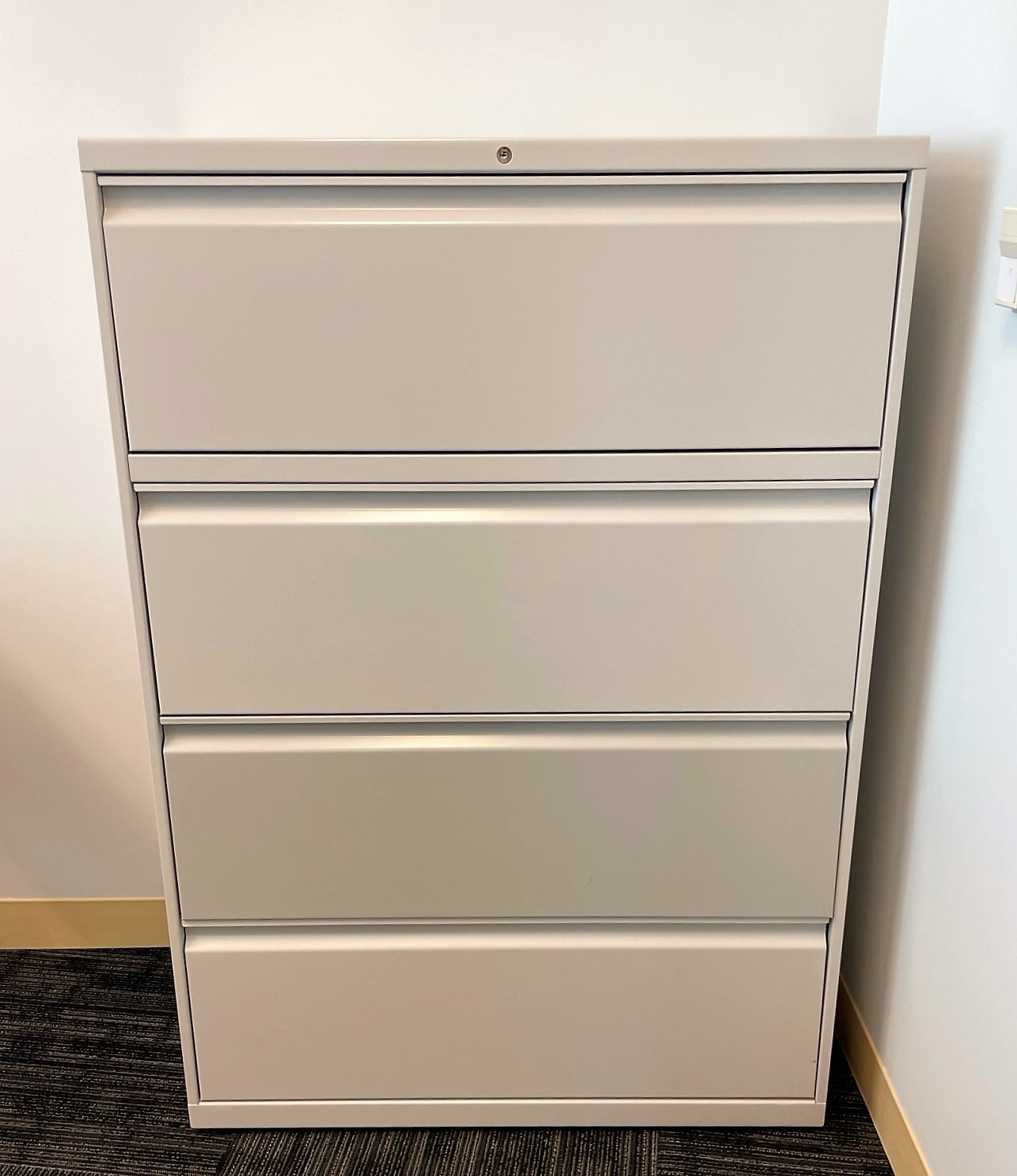 Allsteel Essentials Lateral File, 4 Drawer x 36″ Wide, Bone White