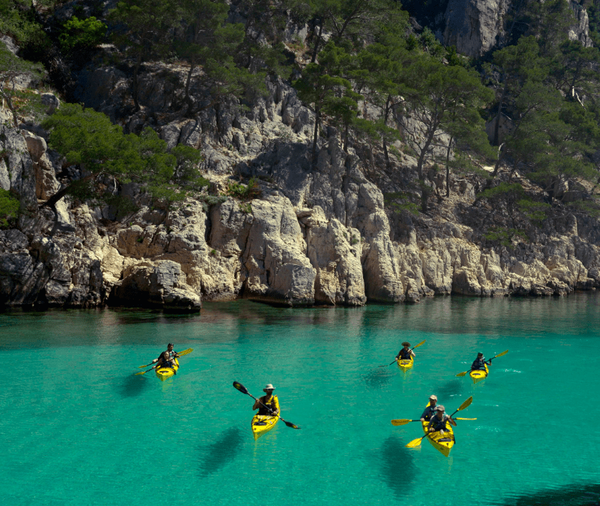 Escapade Kayak de mer Calanques de Cassis Demi Journée ExpéNature La Ciotat