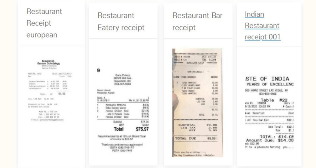 Receipt Template for Restaurant Receipts expenseFAST