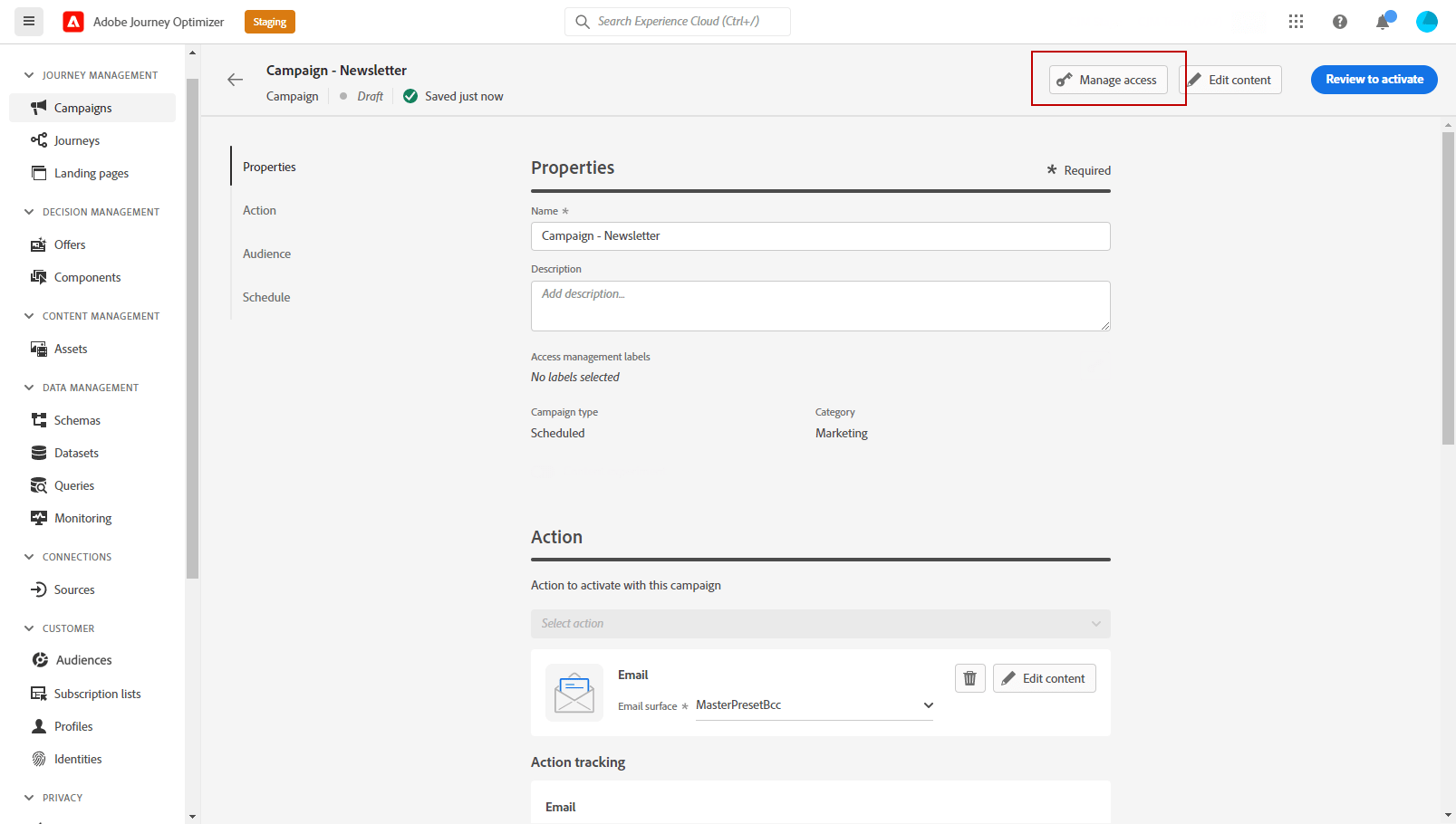 Object level access control Adobe Journey Optimizer