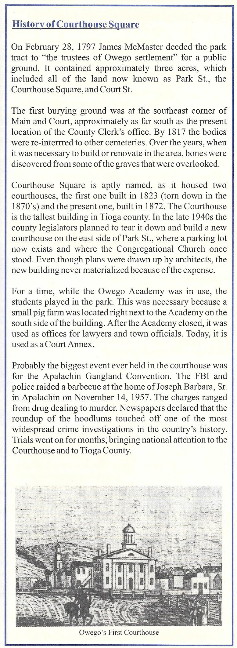 Owego’s Courthouse Square Experience Tioga Events, Restaurants