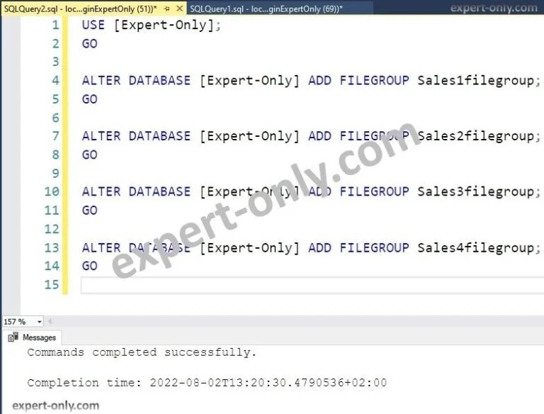 Create a SQL Server partition TSQL