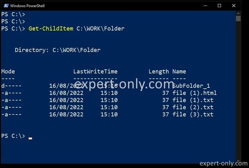 How to list files and folders using Powershell? MS Scripting