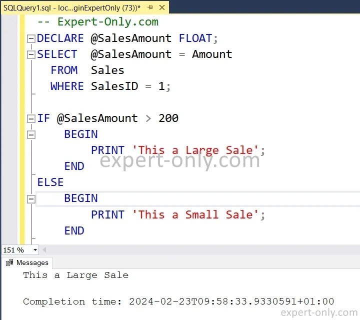How To Use IF THEN ELSE in SQL Server? TSQL