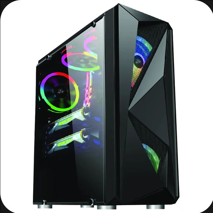 Warrior Black Gaming PC Case without Fan PC Casing