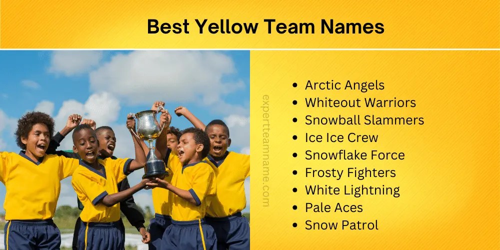 314 Best Yellow Team Names Unique, Funny Meaningful Ideas