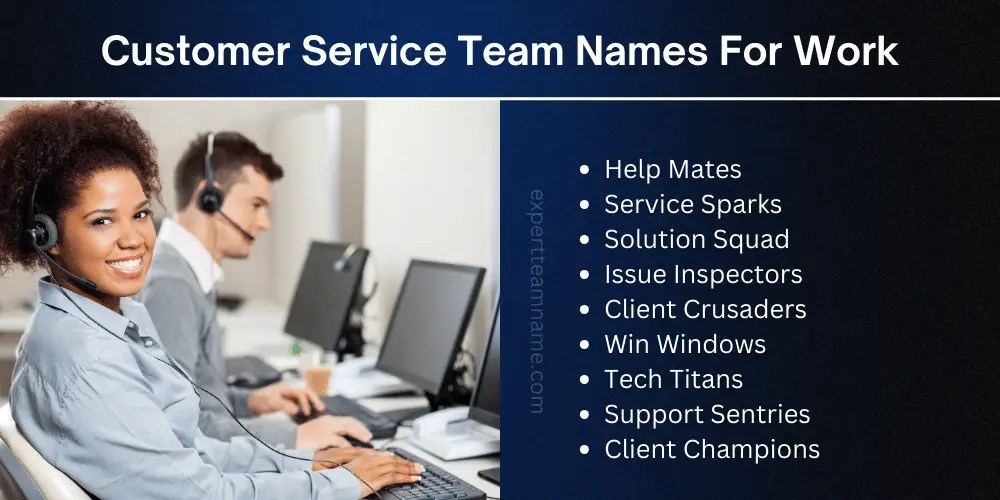 Customer Service Team Names Top Suggestions For Motivation