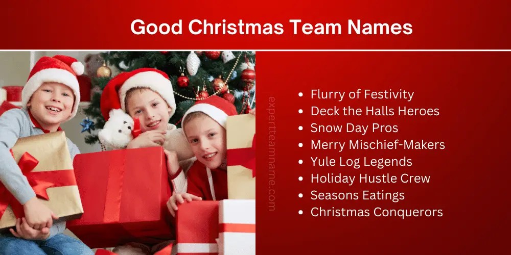 Christmas Team Names, Catchy Funny, Unique & Festive Ideas