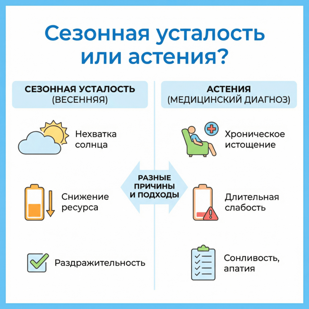 Весеннее обострение усталости: как отличить сезонный спад от реальных проблем со здоровьем
