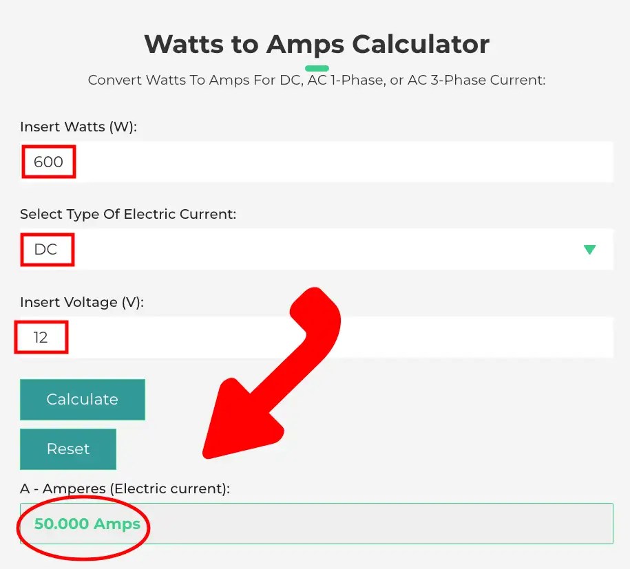 Watts To Amps Calculator Convert Watts To Amps (DC, AC, 3Phase AC)