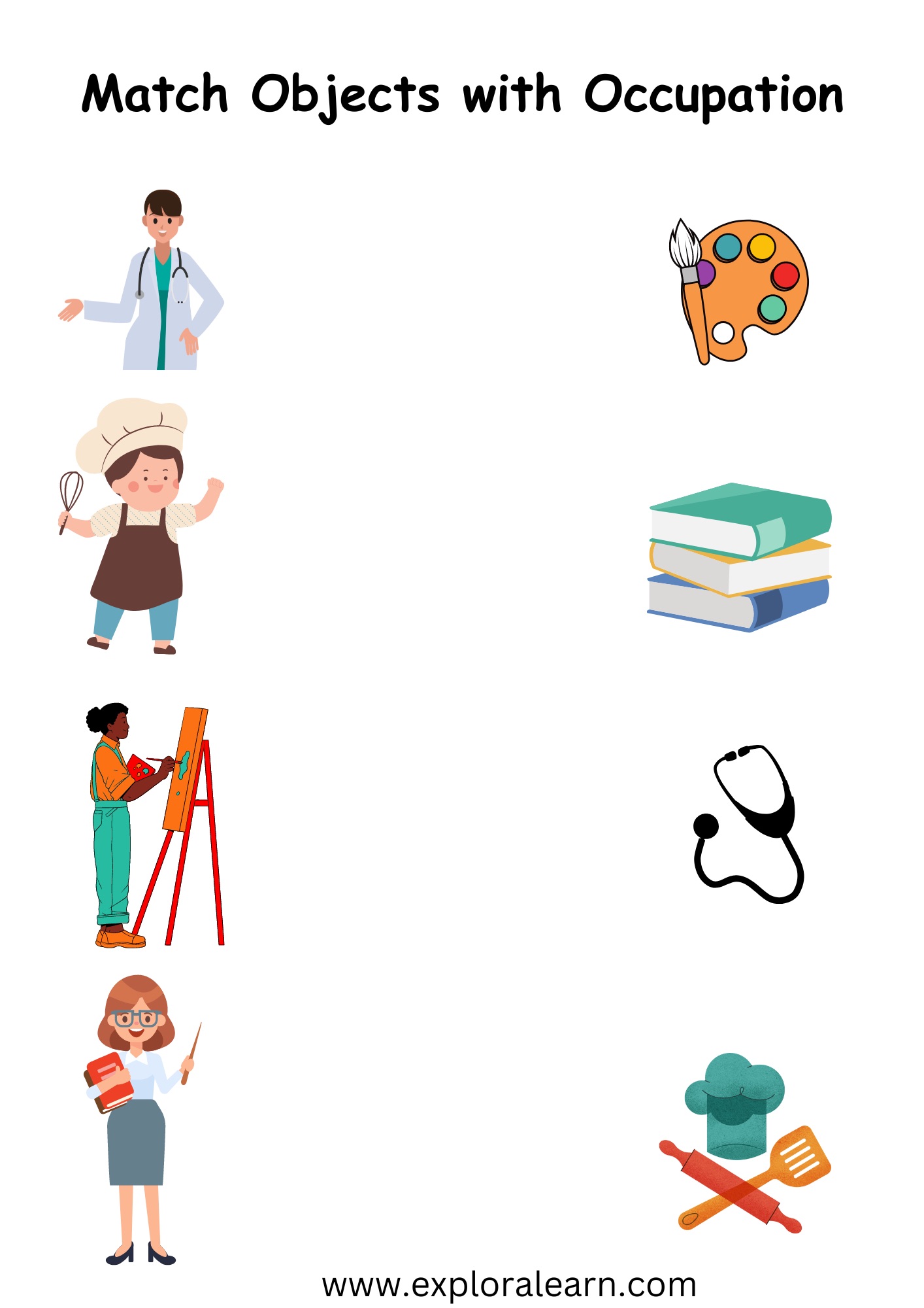 Community Helpers Tools Worksheets for Preschool and Kindergarten 2 to