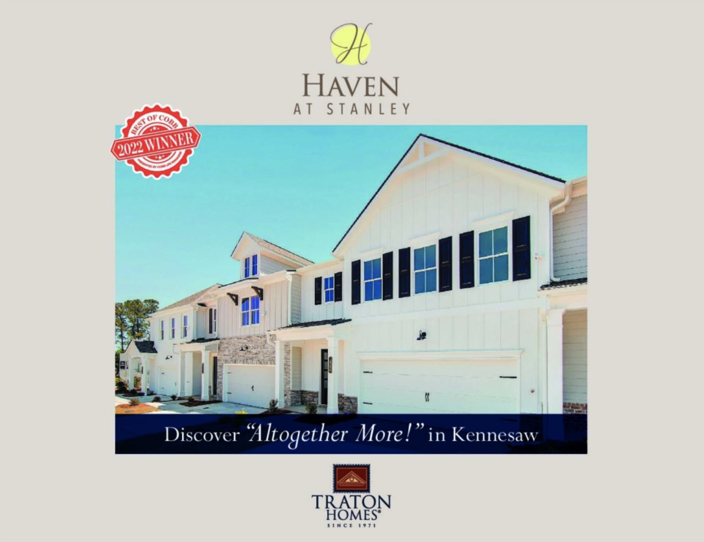 Thank You Townhomes in Kennesaw and Smyrna Traton Homes