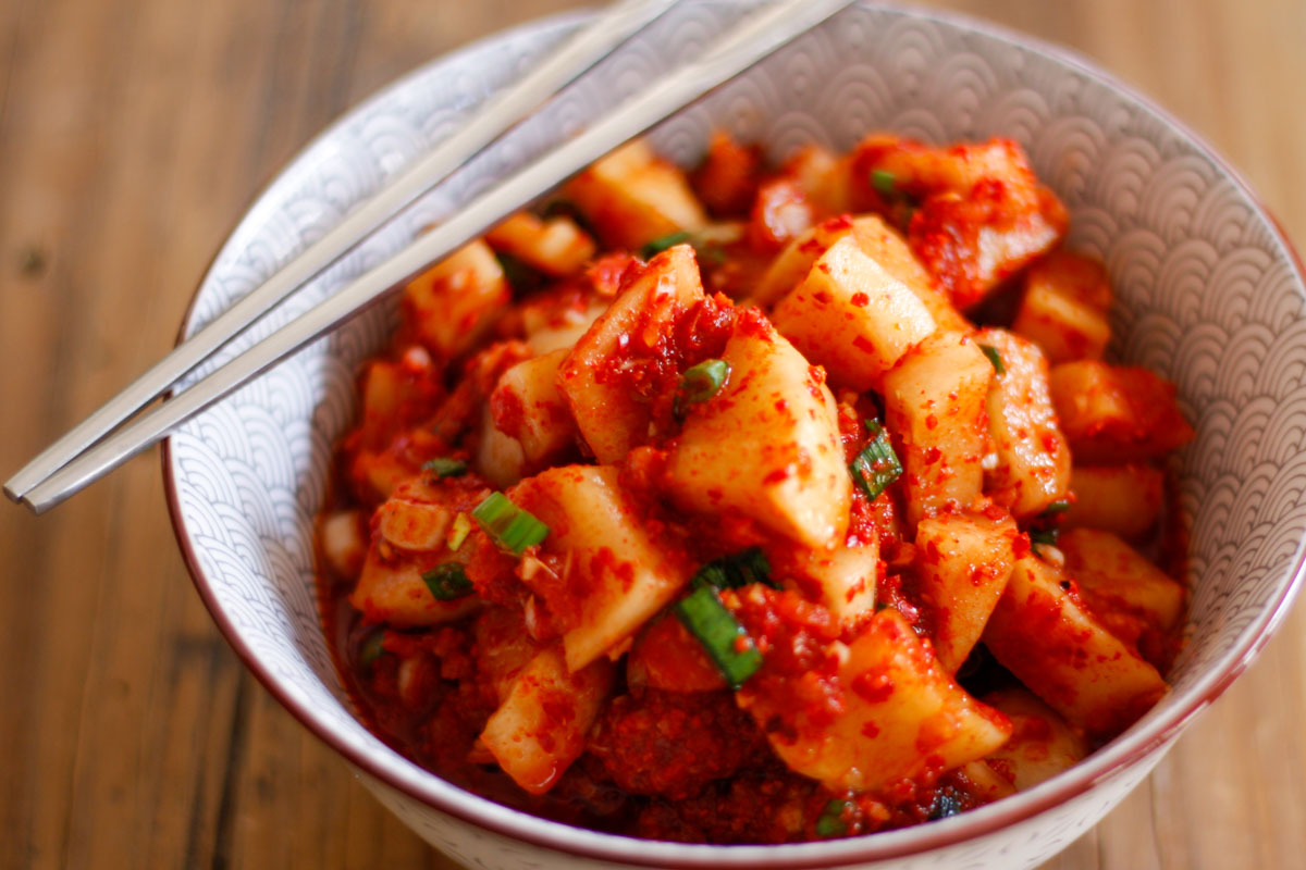 Delish Spicy Radish Kimchi Recipe Explore Cook Eat