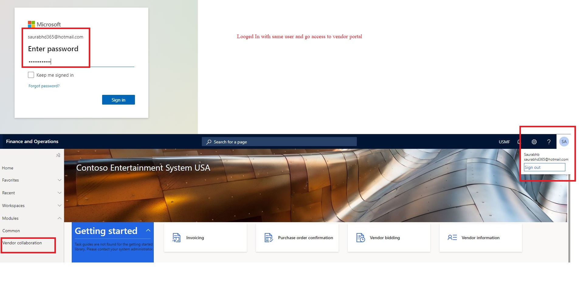 Setup Vendor Collaboration portal access for existing vendors in