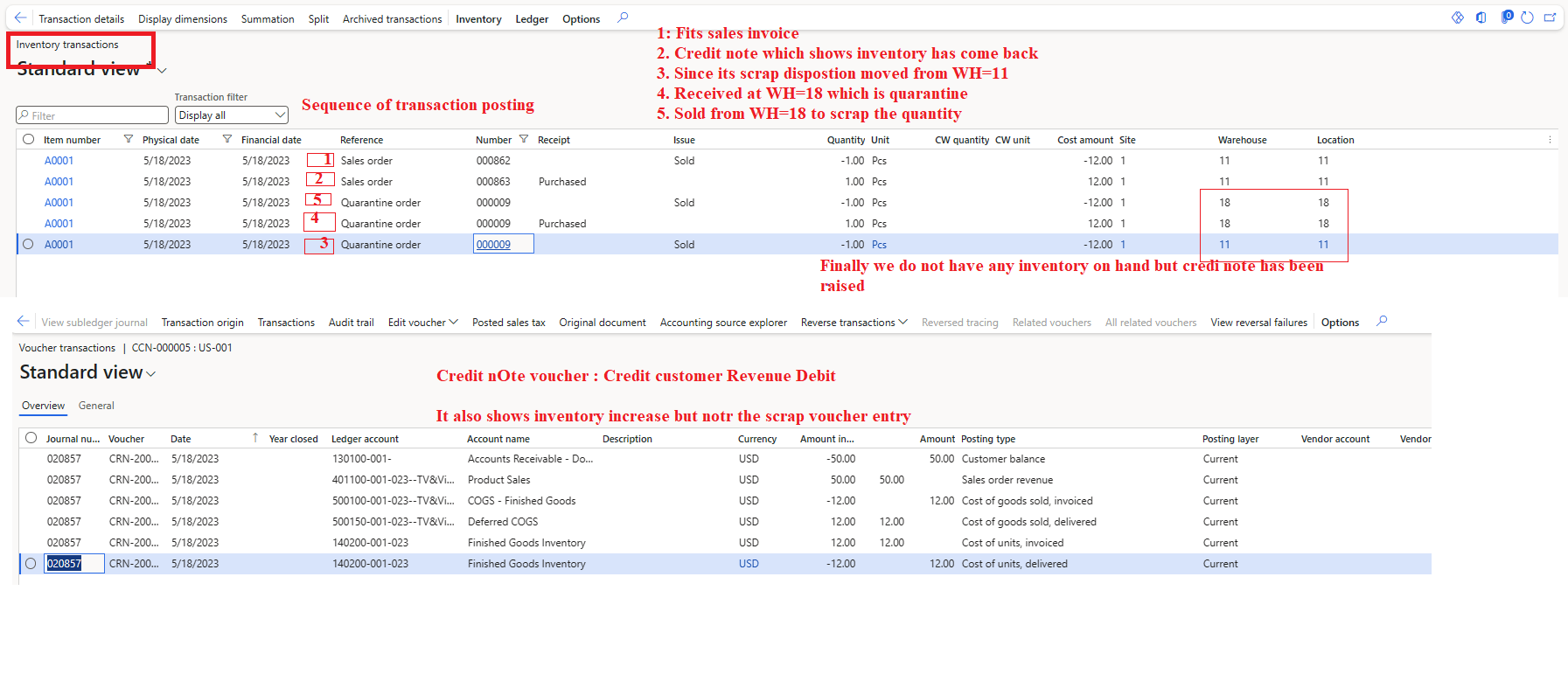[Scrap] Disposition code for sales return order in Microsoft Dynamics