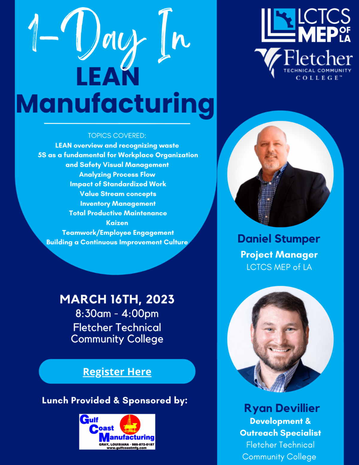 1 Day In Lean Manufacturing Seminar Explore Houma