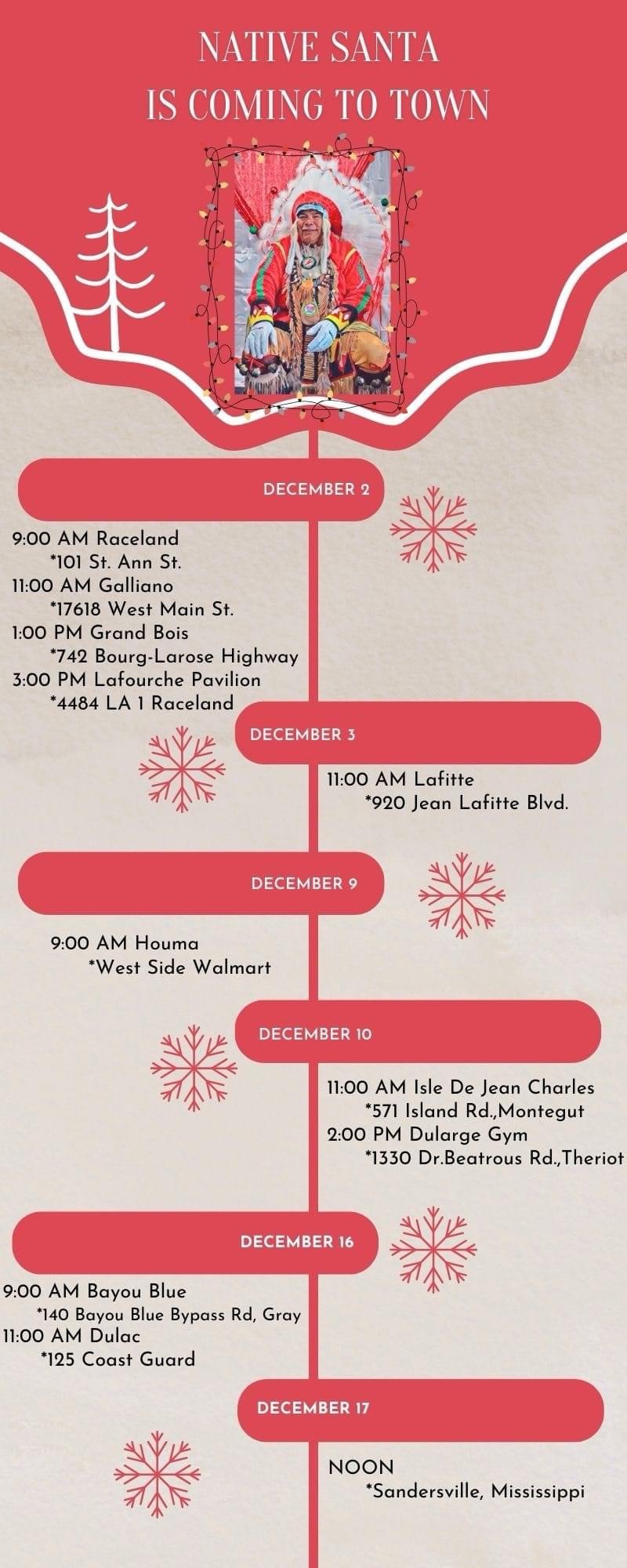 Native Santa is Coming to Bayou Blue/Gray and Dulac Visit Houma