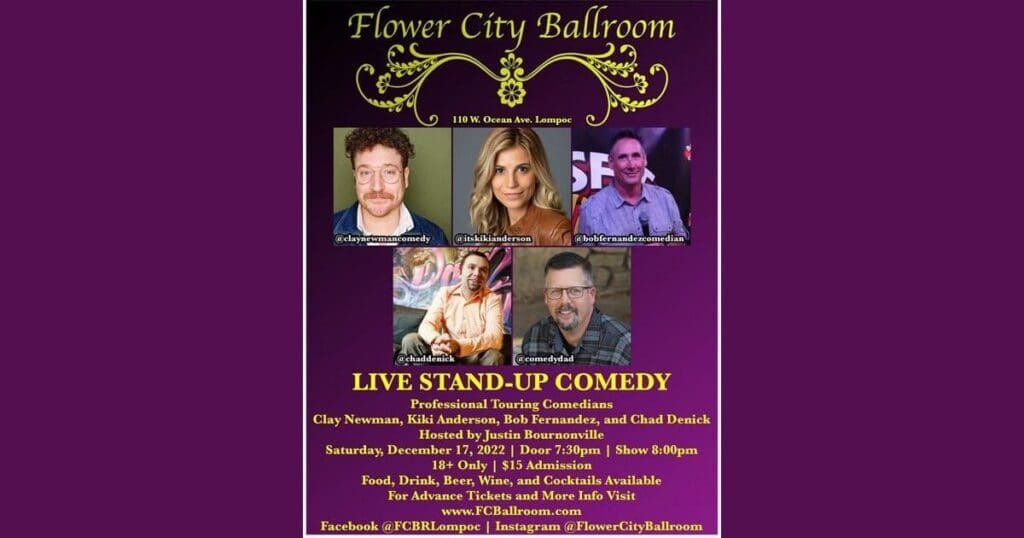 Live StandUp Comedy at the Flower City Ballroom Flower City Ballroom; December 17, 2022 800 pm