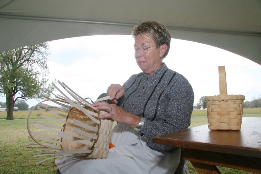 Woman weaving basket Lyon County History Center and Museum