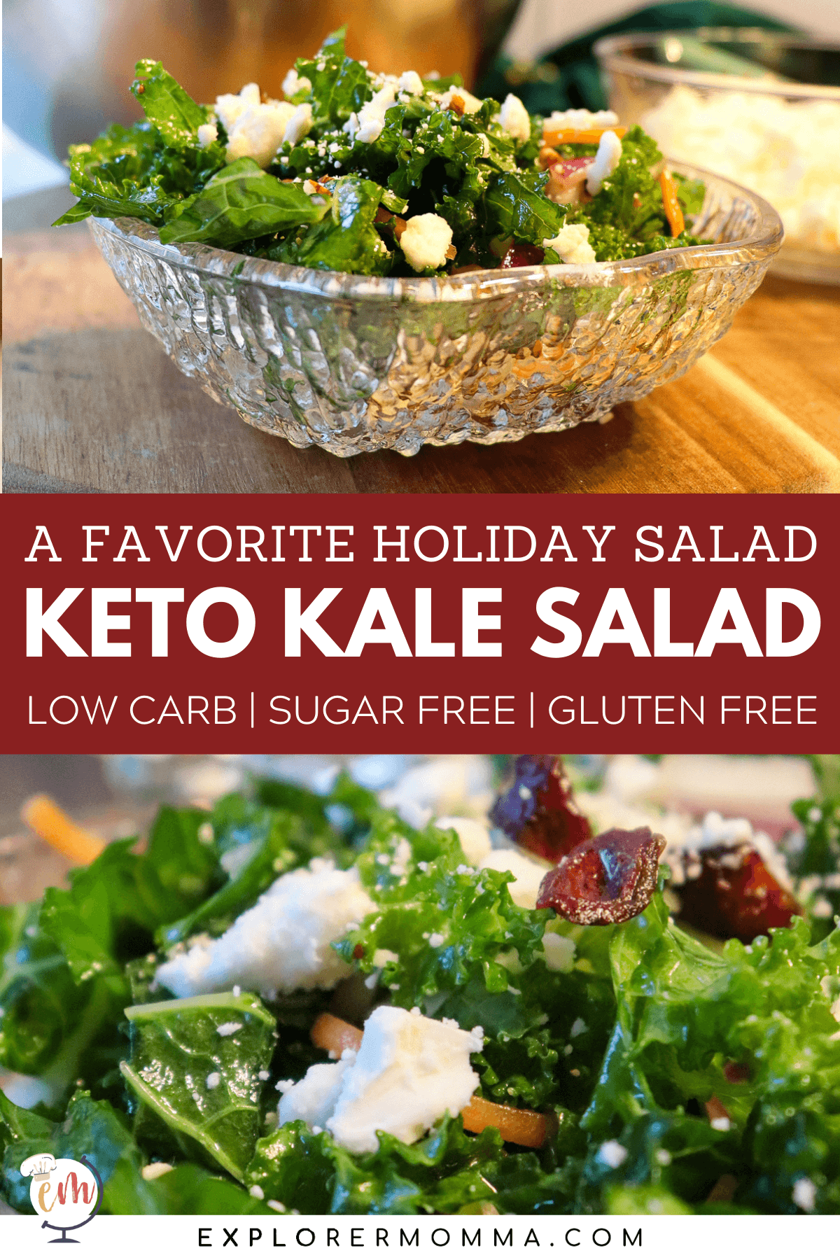 Keto Kale Salad Low Carb Holiday Sides Explorer Momma