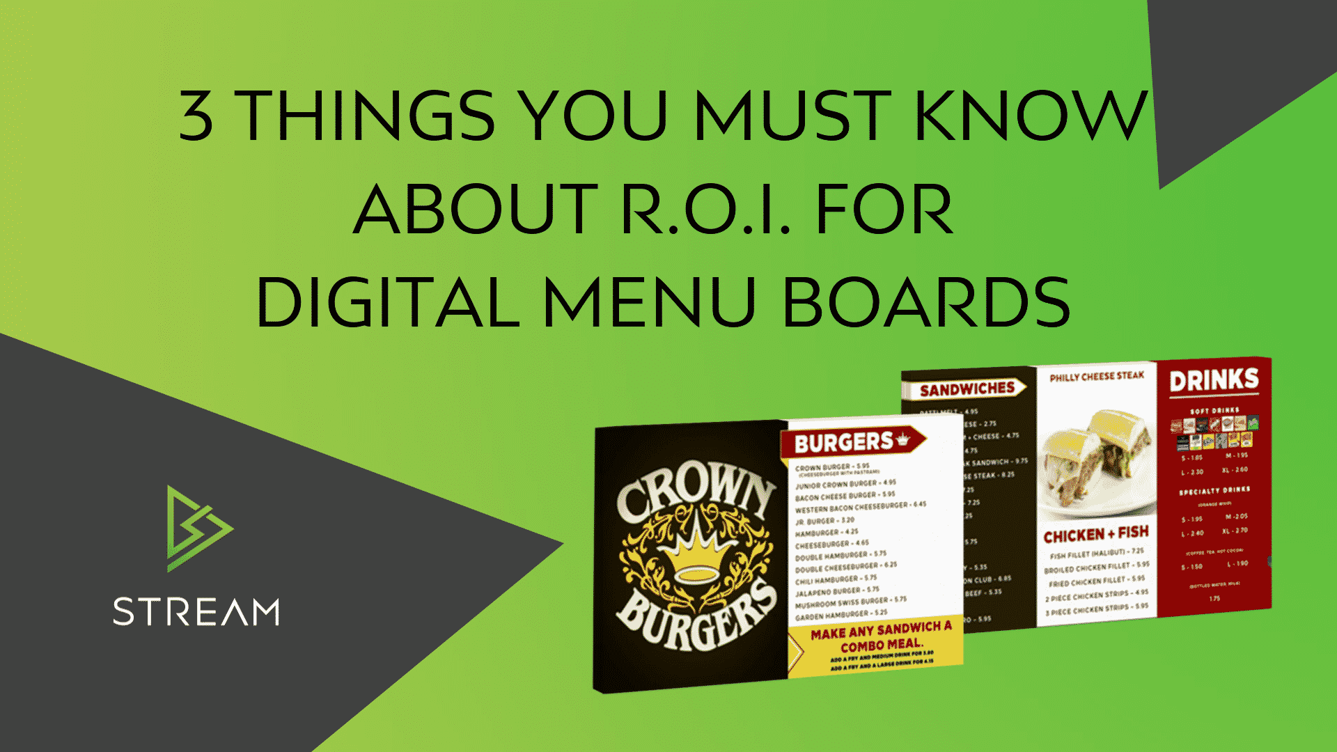 Electronic Menu Boards 3 Things you must know about ROI Stream
