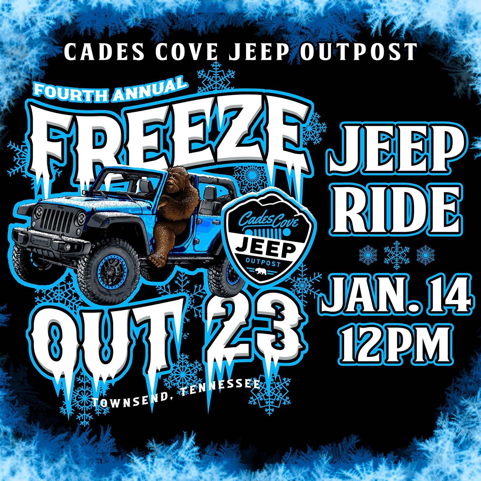 4th Annual Freeze Out at the Cades Cove Jeep Outpost Explore Townsend