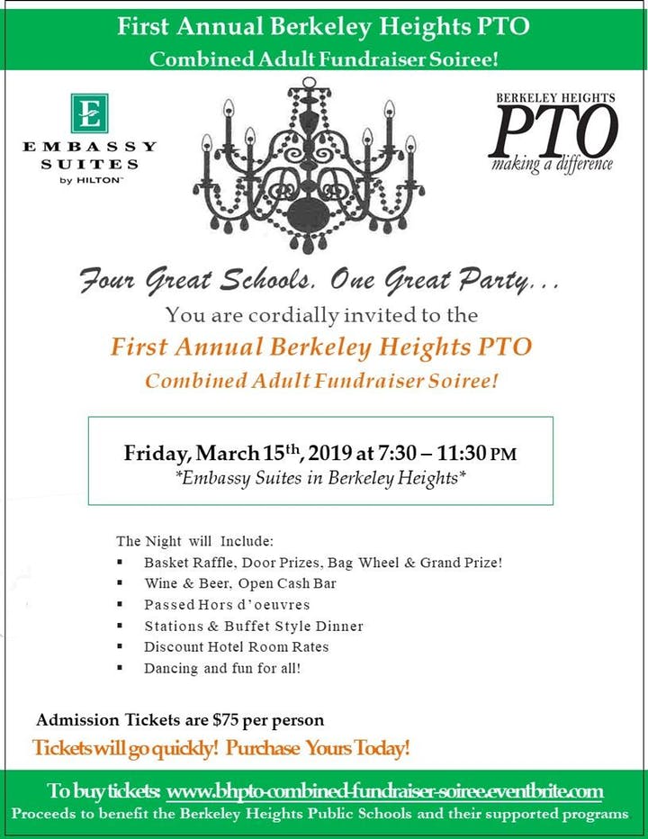 First Annual Berkeley Heights PTO Combined Adult Fundraiser Soiree