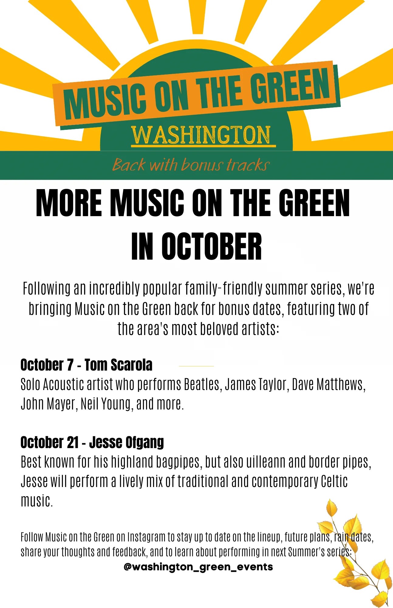 Music on the Green Explore Washington CT