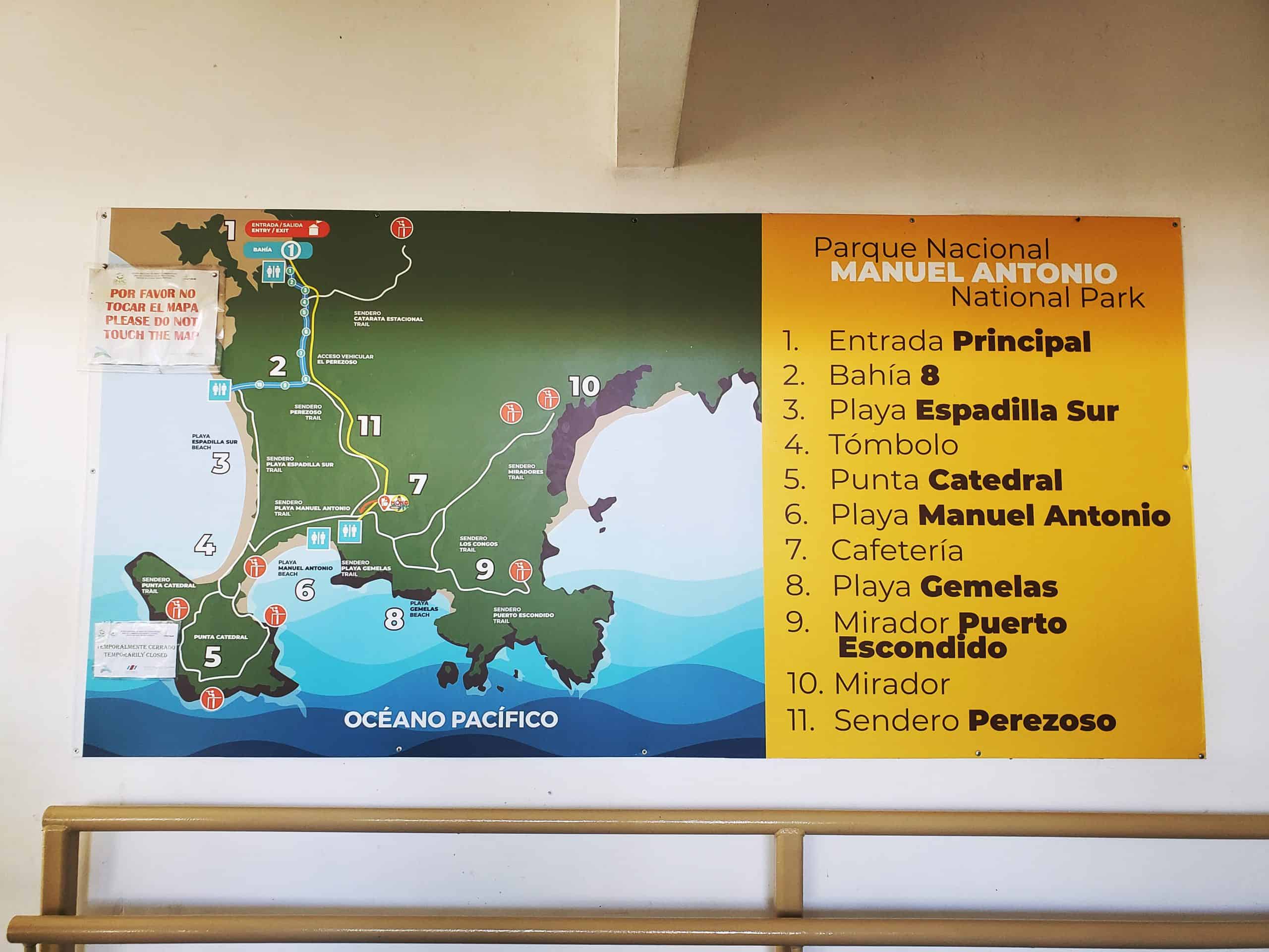 enfermedad Decepción padre mapa de manuel antonio ponerse nervioso Derrotado jugar