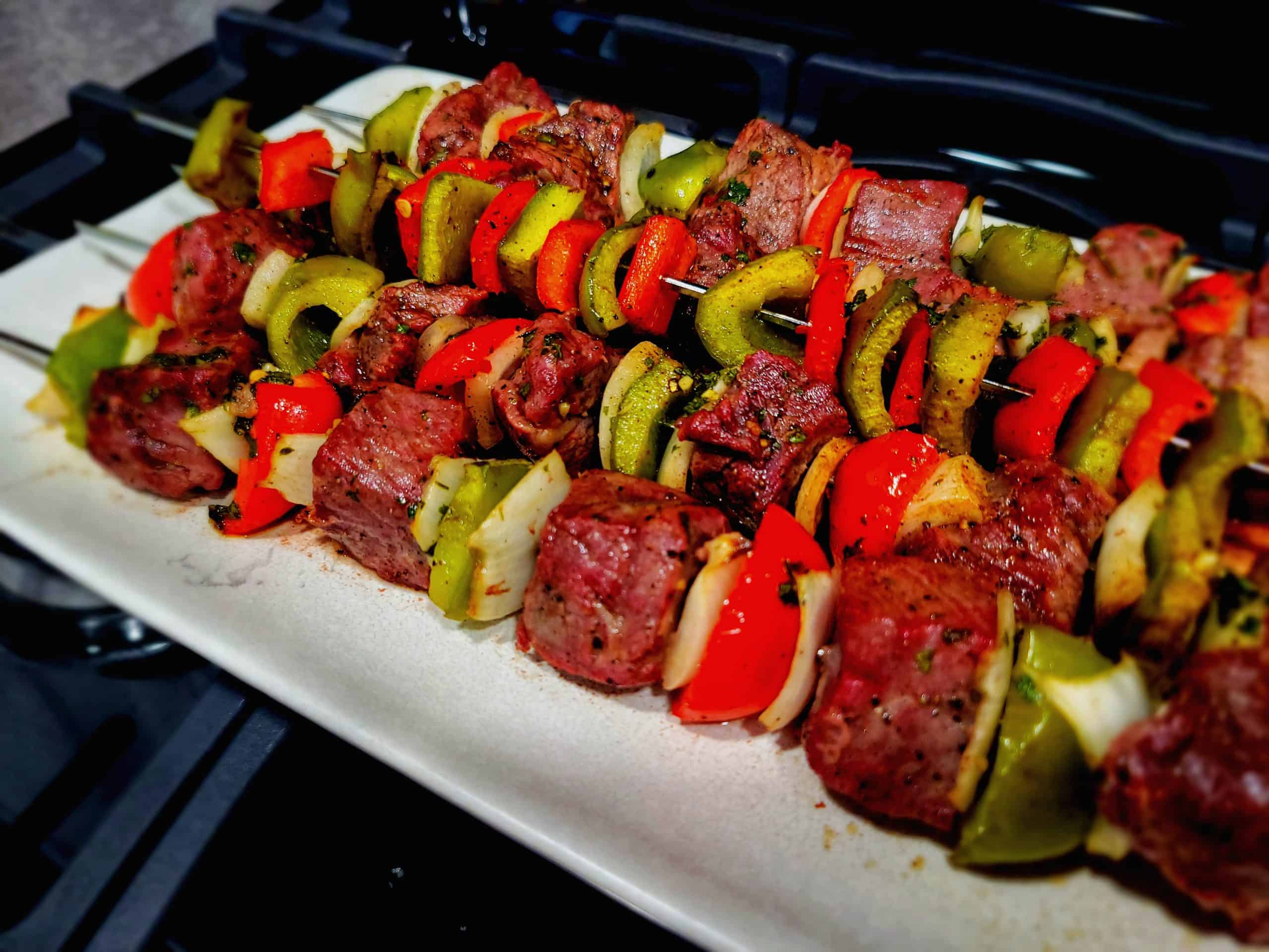 Easy Grilled Steak Shish Kabob Recipe With Chimichurri