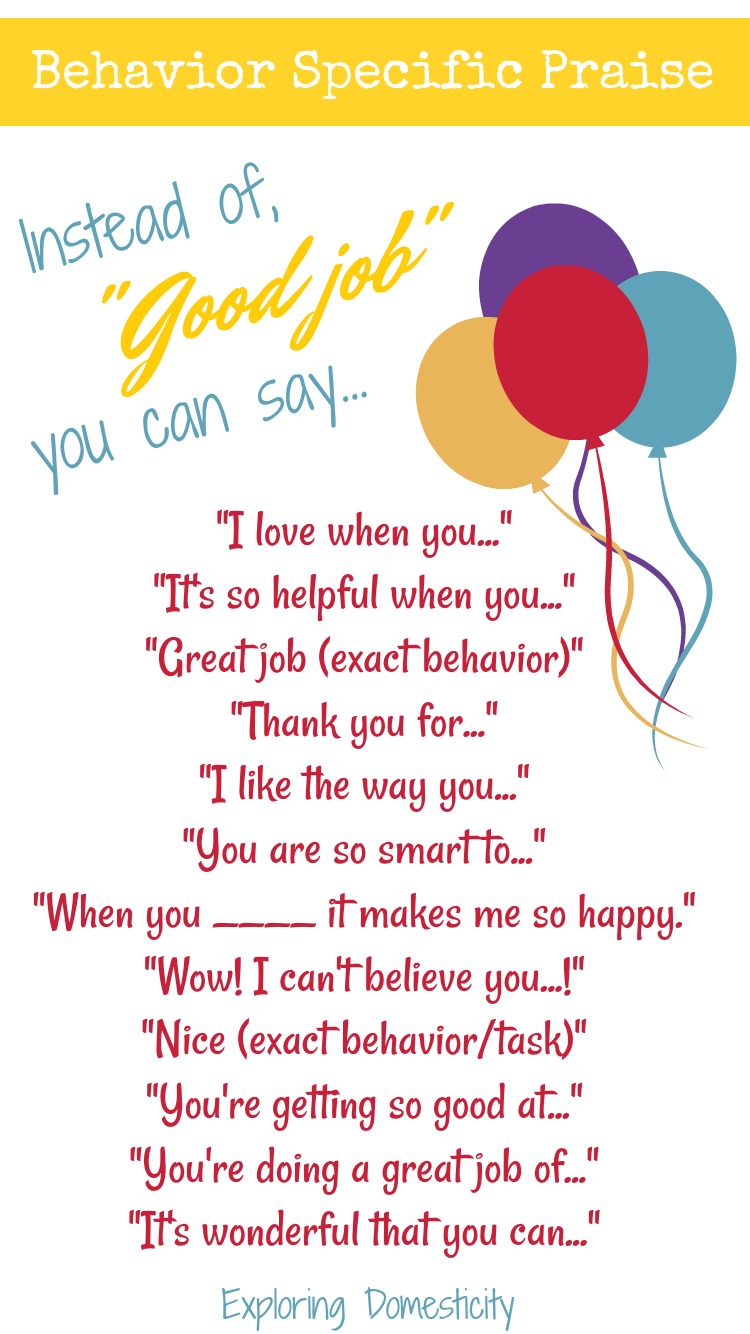 Behavior Specific Praise How to tell your kids what you want. ⋆