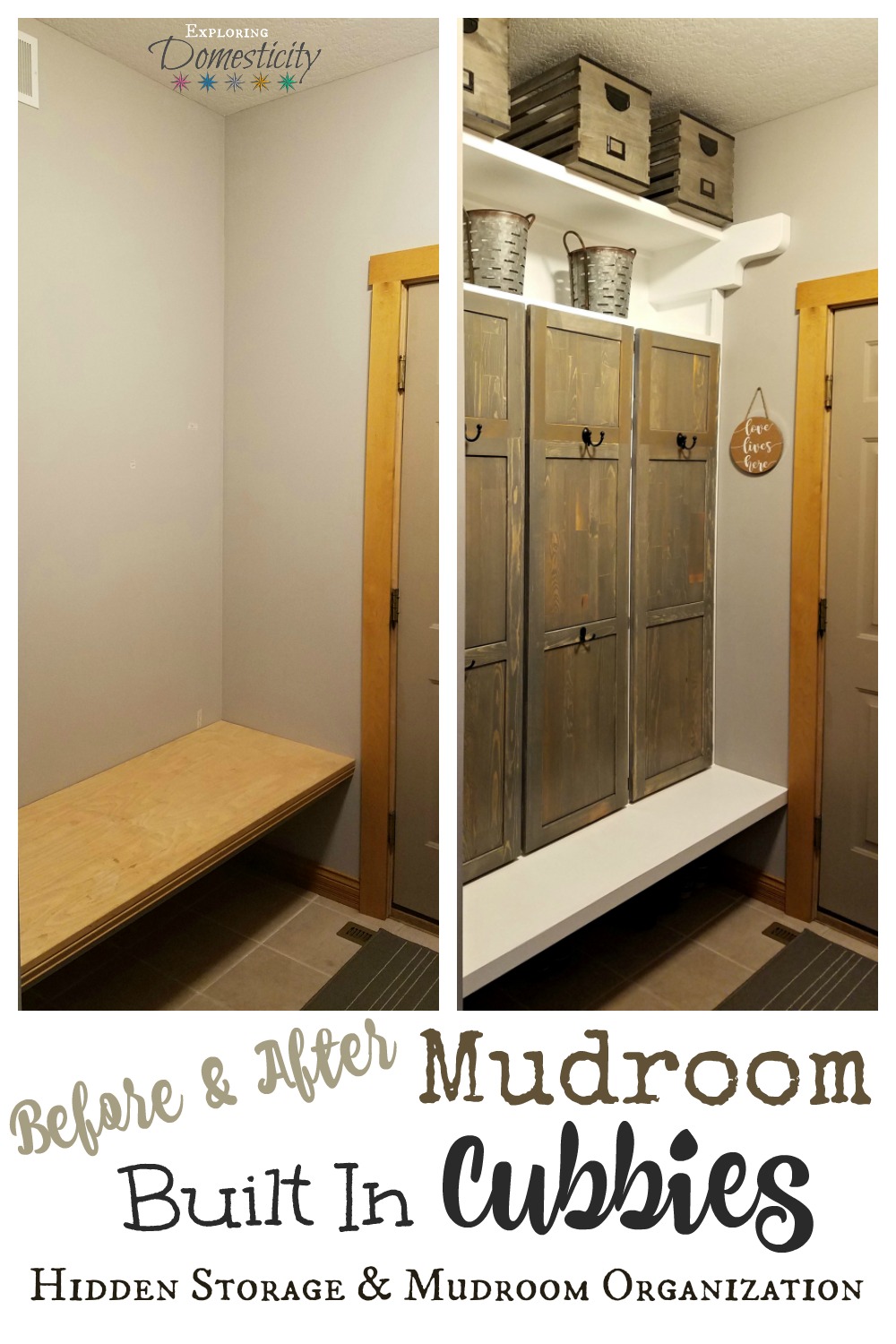Mudroom Built In Cubbies Hidden Storage and Mudroom Organization
