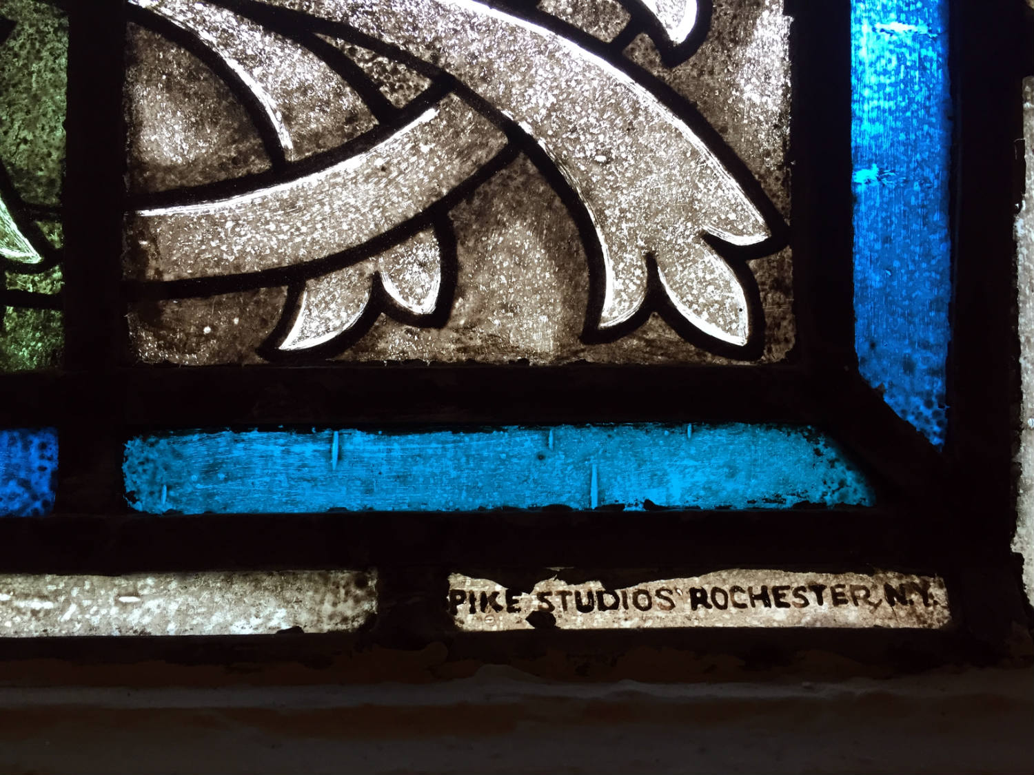 Pike Stained Glass Signature on Window in Rochester, NY