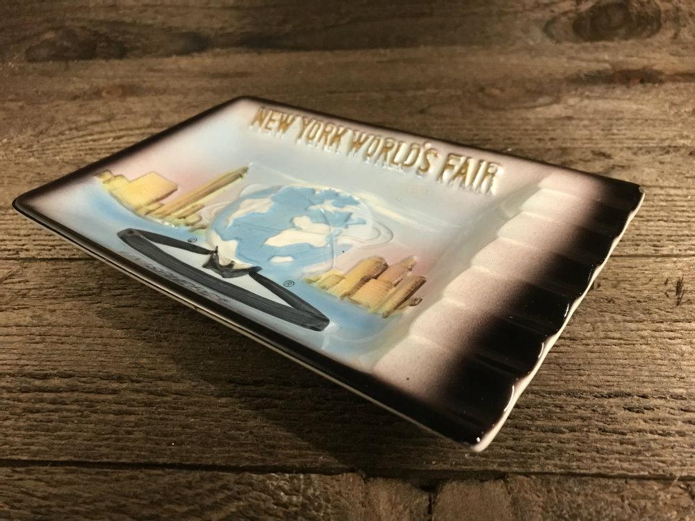 1964 New York World's Fair Unisphere Ashtray Exploring Upstate