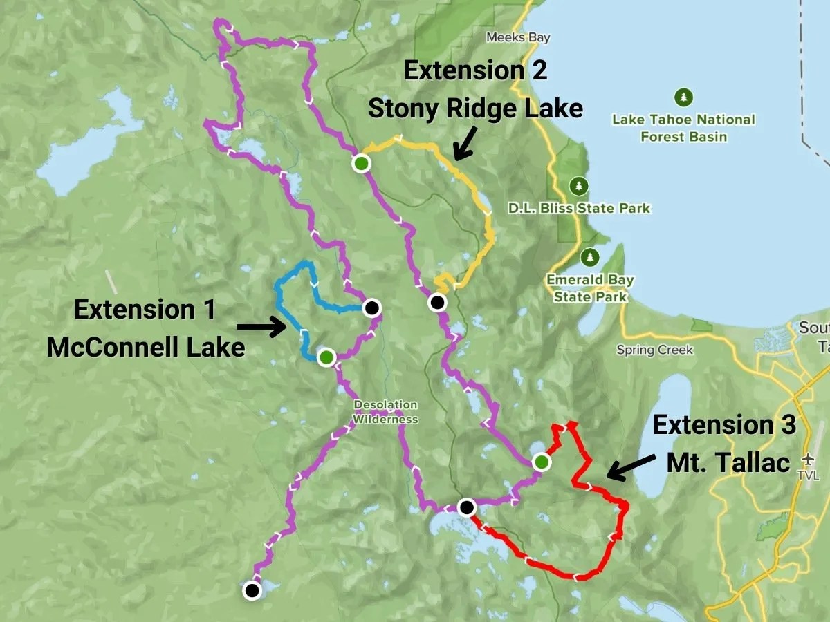 Desolation Wilderness Grand Loop 4+ Day Backpacking Route For